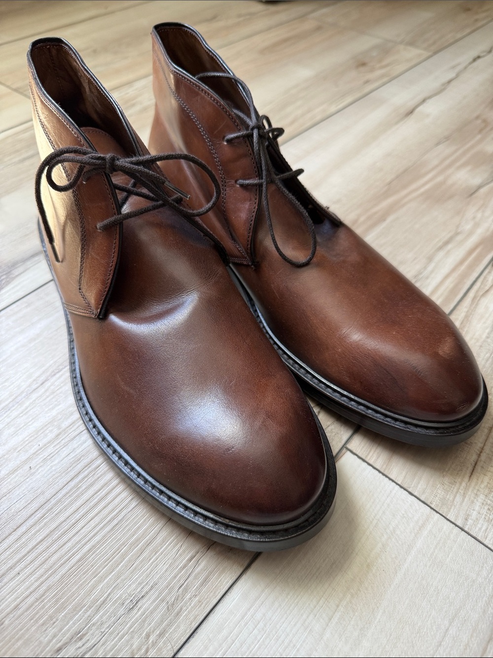 Antonio Maurizi Brown Men's Leather Chukka Boots